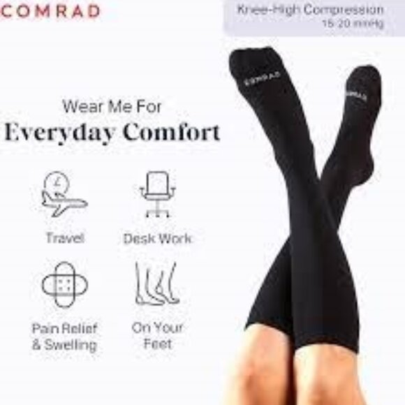 Comrad Nylon Knee High Graduated (15-20 mmHg) Compression Socks - Extra Large - Picture 2 of 4